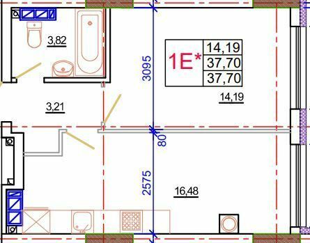 1-комнатная 37.7 м² в ЖК Благород от 22 500 грн/м², с. Крюковщина