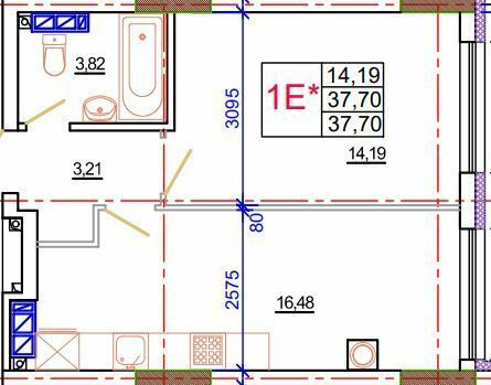 1-кімнатна 37.7 м² в ЖК Благород від 22 500 грн/м², с. Крюківщина