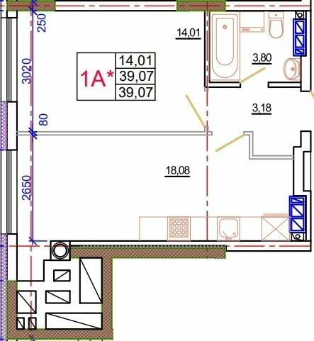 1-кімнатна 39.07 м² в ЖК Благород від 22 500 грн/м², с. Крюківщина