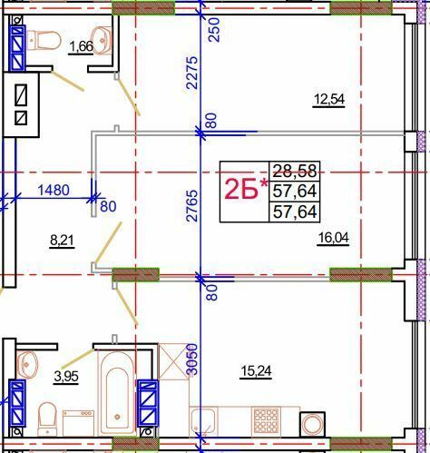 2-комнатная 57.64 м² в ЖК Благород от 21 500 грн/м², с. Крюковщина