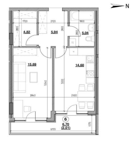 1-комнатная 48.1 м² в ЖК Голоські кручі от 32 600 грн/м², Львов