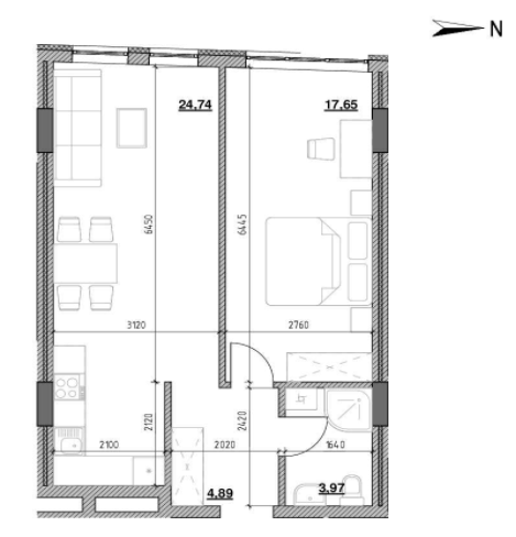 1-комнатная 51.25 м² в ЖК Голоські кручі от 33 524 грн/м², Львов