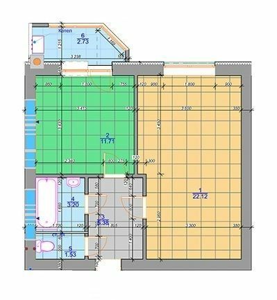 1-комнатная 46.67 м² в ЖК Одесский квартал от 28 450 грн/м², с. Крюковщина