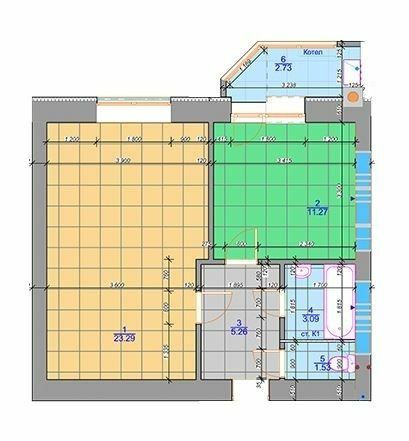 1-кімнатна 47.17 м² в ЖК Одеський квартал від 28 450 грн/м², с. Крюківщина
