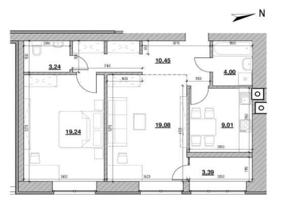 2-комнатная 68.41 м² в ЖК Компаньон от 22 500 грн/м², с. Сокольники