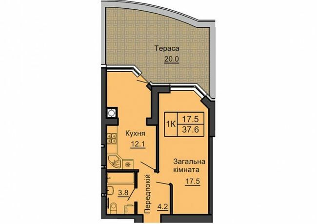 1-комнатная 37.6 м² в ЖК София Сити от 33 000 грн/м², с. Софиевская Борщаговка
