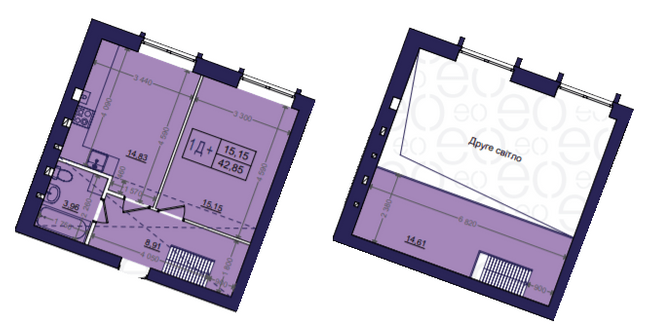 Дворівнева 42.85 м² в ЖК Емоція від 24 000 грн/м², с. Хотів