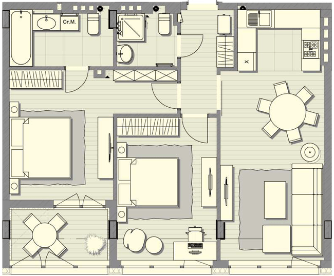 2-комнатная 77.7 м² в ЖК Luxberry lakes & forest от 36 750 грн/м², пгт Козин