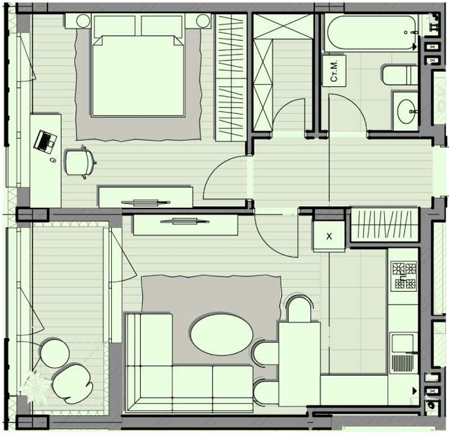 1-комнатная 55.7 м² в ЖК Luxberry lakes & forest от 33 600 грн/м², пгт Козин