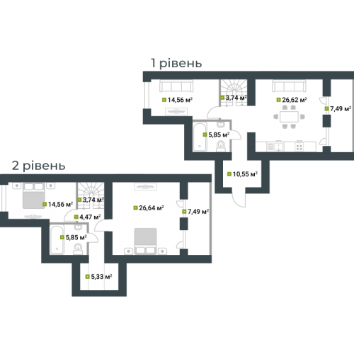 Двухуровневая 145 м² в ЖК Idilika от 19 850 грн/м², г. Буча