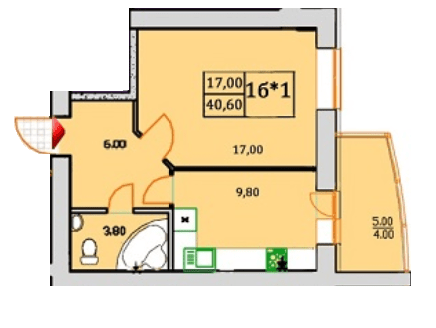 1-кімнатна 40.6 м² в ЖК Сонячна Оселя від 21 000 грн/м², м. Буча