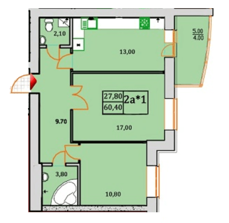 2-кімнатна 60.4 м² в ЖК Сонячна Оселя від 21 000 грн/м², м. Буча