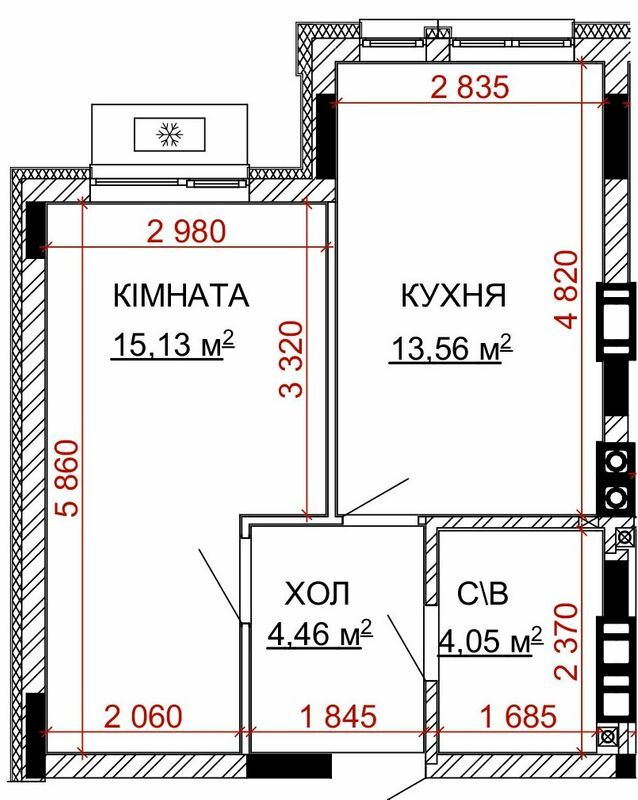 1-комнатная 37.2 м² в ЖК Найкращий квартал-2 от 27 100 грн/м², пгт Гостомель