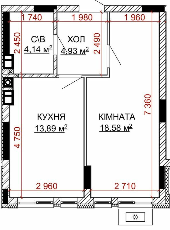 1-комнатная 41.54 м² в ЖК Найкращий квартал-2 от 26 200 грн/м², пгт Гостомель