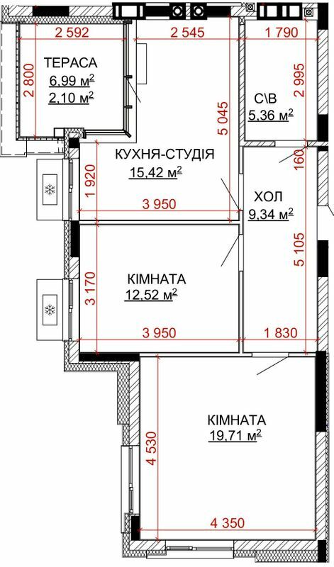 2-комнатная 64.45 м² в ЖК Найкращий квартал-2 от 23 400 грн/м², пгт Гостомель