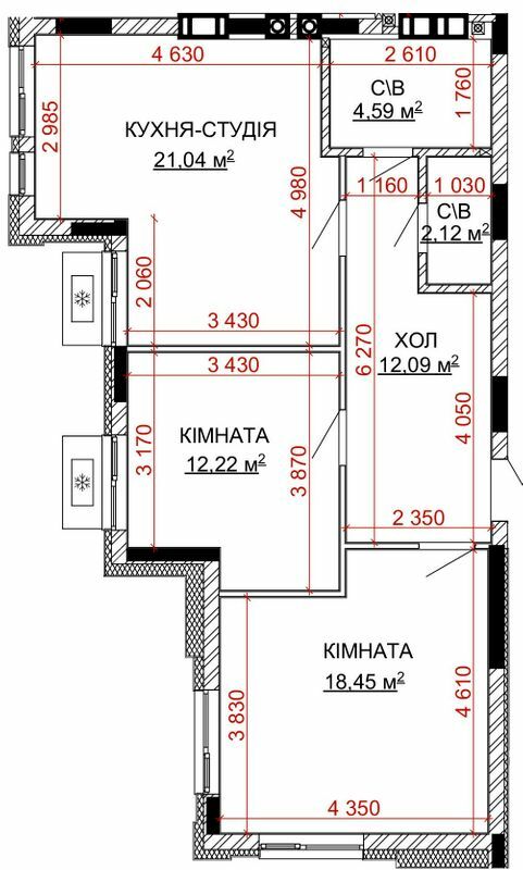 2-кімнатна 70.51 м² в ЖК Найкращий квартал-2 від 23 400 грн/м², смт Гостомель