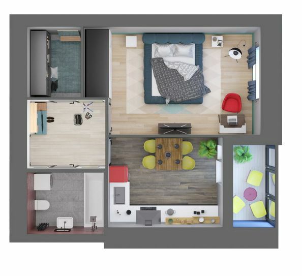 1-комнатная 39.27 м² в ЖК Green Life-3 от 27 950 грн/м², г. Ирпень