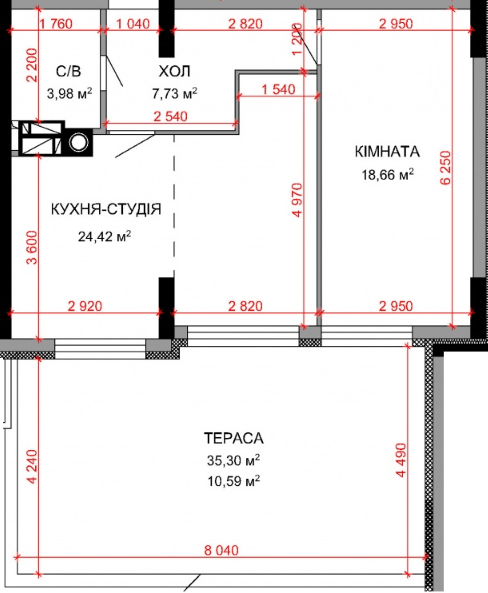 2-комнатная 65.38 м² в ЖК Royal Park от 26 950 грн/м², г. Ирпень