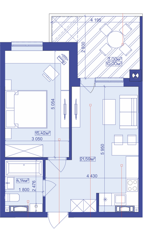 1-комнатная 45.4 м² в ЖК Utlandia от 39 200 грн/м², г. Ирпень