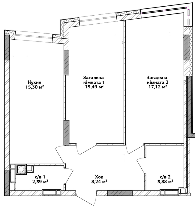 2-кімнатна 64.9 м² в ЖК Синергія 3+ від 22 500 грн/м², м. Ірпінь