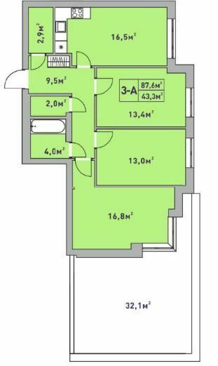 3-кімнатна 87.6 м² в ЖК Центральний-2 від 32 650 грн/м², м. Ірпінь