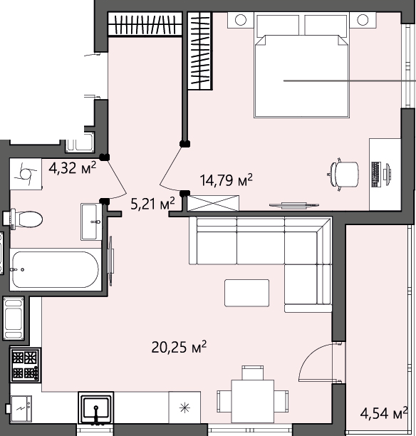 1-комнатная 49.11 м² в ЖК GREENHOUSE CITY от 14 600 грн/м², г. Городок