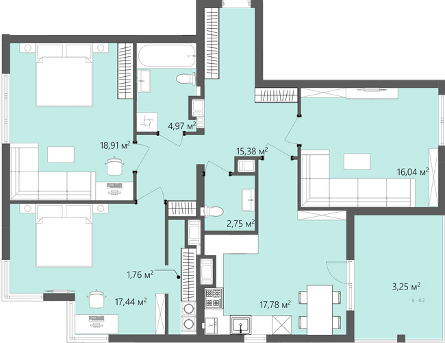 3-кімнатна 98.28 м² в ЖК GREENHOUSE CITY від 17 250 грн/м², м. Городок