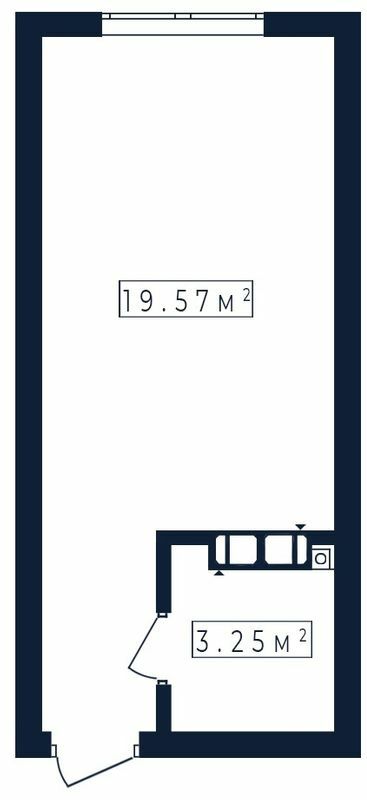 1-кімнатна 22.82 м² в ЖК Everton від 21 000 грн/м², с. Софіївська Борщагівка