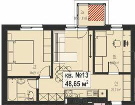 2-кімнатна 48.65 м² в ЖК CHAYKOVSKIY від 25 850 грн/м², Рівне