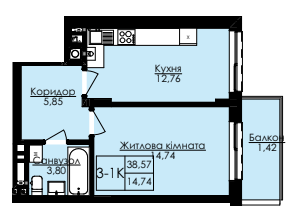 1-комнатная 38.57 м² в ЖК AUROOM SPARK от 24 100 грн/м², Львов