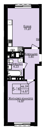 1-комнатная 46.59 м² в ЖК AUROOM SPARK от 24 100 грн/м², Львов