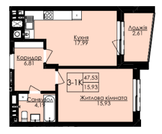 1-комнатная 47.53 м² в ЖК AUROOM SPARK от 24 100 грн/м², Львов