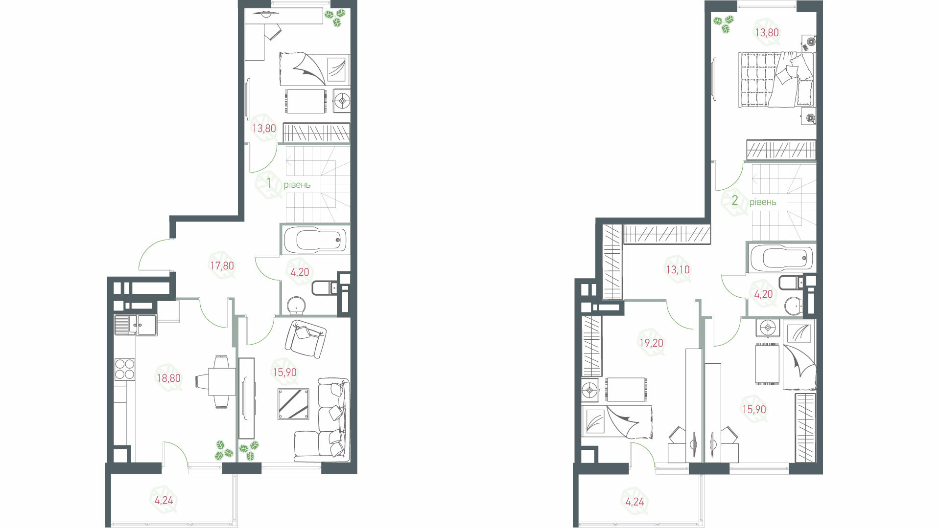 Двухуровневая 150 м² в ЖК Озерный гай (Гатное) от 21 009 грн/м², с. Гатное