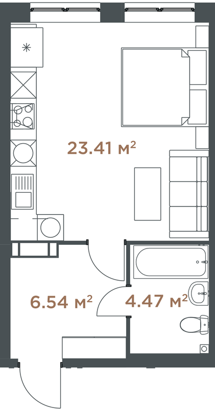 1-кімнатна 34.42 м² в ЖК Central Hills від 39 549 грн/м², Київ