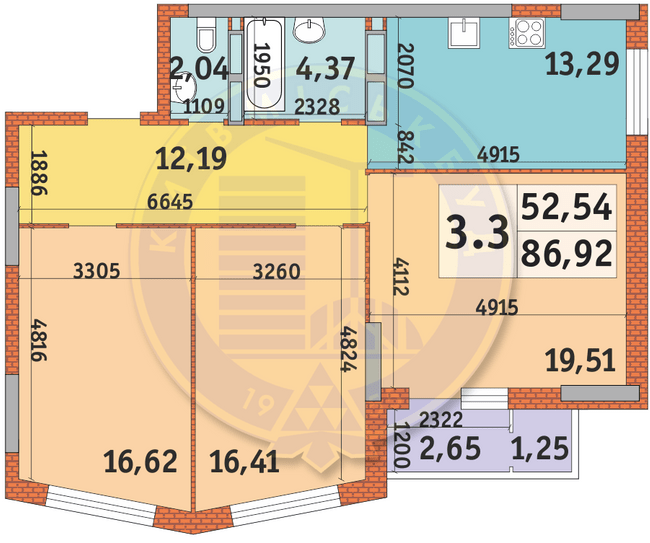 3-комнатная 86.92 м² в ЖК LAKE HOUSE от 34 900 грн/м², Киев