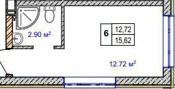1-кімнатна 15.62 м² в ЖК MANCHESTER PARK від 22 700 грн/м², Київ