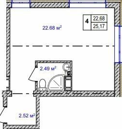 1-комнатная 25.17 м² в ЖК MANCHESTER PARK от 22 700 грн/м², Киев