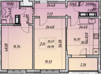 2-комнатная 68.9 м² в ЖК Navigator 2 от 24 500 грн/м², Киев