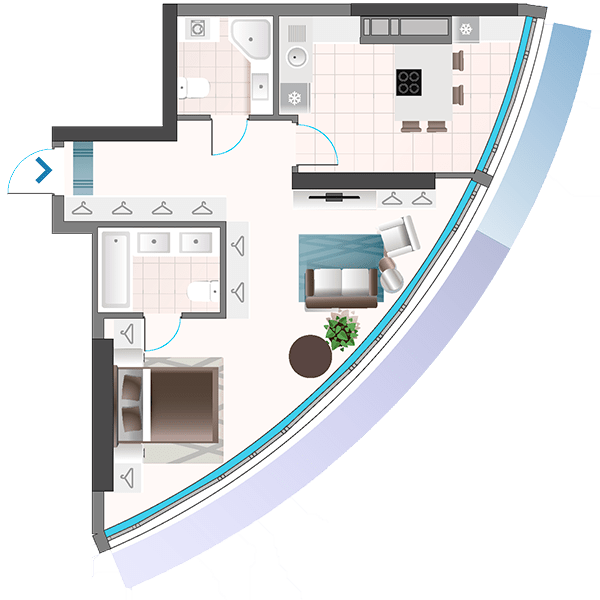 1-комнатная 52.62 м² в ЖК Oasis от 48 000 грн/м², Киев