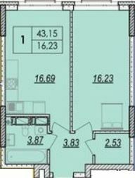 1-комнатная 43.15 м² в ЖК Olympic Park от 27 500 грн/м², Киев