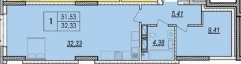 1-кімнатна 51.53 м² в ЖК Olympic Park від 27 500 грн/м², Київ