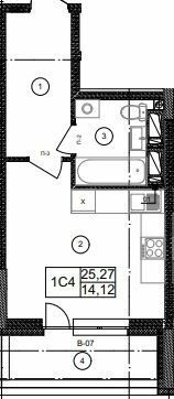 1-кімнатна 25.27 м² в ЖК Olympic Park від 30 000 грн/м², Київ