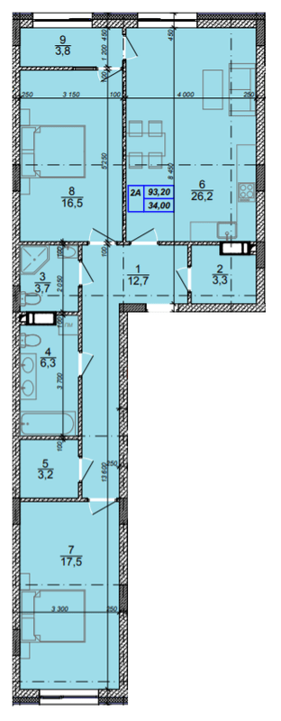 2-кімнатна 93.2 м² в ЖК Podil Plaza & Residence від 53 000 грн/м², Київ