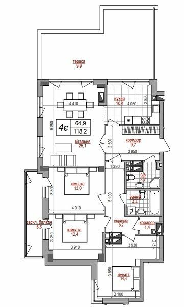 4-комнатная 118.2 м² в ЖК West House от 42 550 грн/м², Киев