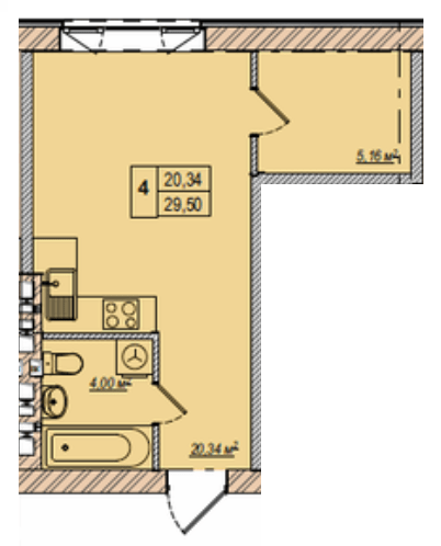 1-кімнатна 29.5 м² в ЖК Wood Park від 19 700 грн/м², Київ