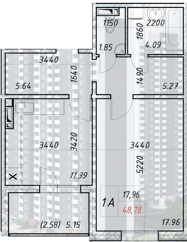 1-комнатная 43 м² в ЖК Деснянский от 21 500 грн/м², Киев