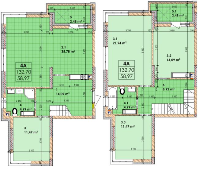 Двухуровневая 132.7 м² в ЖК Дніпровська Мрія от 24 000 грн/м², Киев