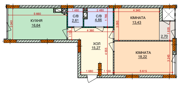 2-кімнатна 73.53 м² в ЖК Лісова казка 2 від 32 300 грн/м², Київ