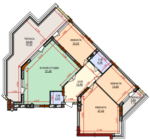 3-комнатная 124.8 м² в ЖК Лесная сказка 2 от 34 000 грн/м², Киев