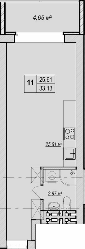 1-комнатная 33.13 м² в ЖК Метро парк от 29 900 грн/м², Киев